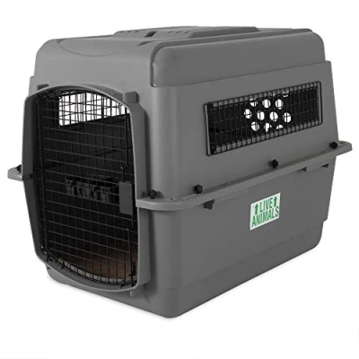 Imagen de Petmate Sky Kennel Transportín para Mascotas Cumple Las Normas IATA Robusto ventilado Tamaño intermedio Dimensiones Interiores 73,5 x 48,25 58,25 cm