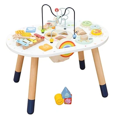 Imagen de Le Toy Van PL137 mesa multiactividad para niños, apta a partir de 18 meses, multijuego Montessori, juego ecológico, juegos sensoriales, 12 actividades, en madera certificada FSC, Petilou