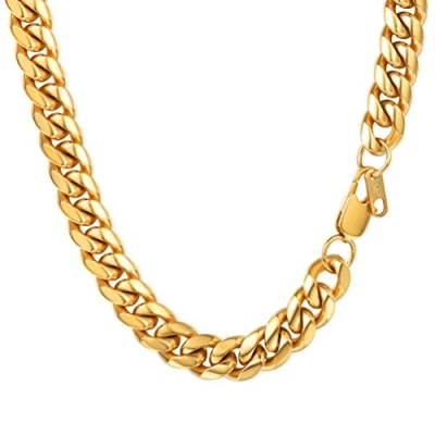 Imagen de PROSTEEL Acero Inoxidable Cadena de Hombre 6mm Ancho cadeba Collar sin Colgante Estilo Freno Simple y Hip Hop Rock