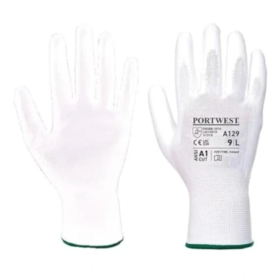 Imagen de Guante Portwest A129 PU Palm Caja Completa (480), Talla: XL Color: Blanco