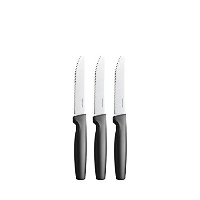 Imagen de Fiskars Set de cuchillos mesa, 3 piezas, Functional Form, Acero inoxidable/plástico, Negro, 1057562
