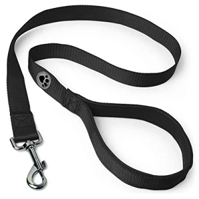 Imagen de iGadgitz Home U7155 Guinzaglio per Cani Imbottito, Cane con Maniglia Imbottita Nero 100cm (1m)