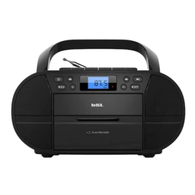 Imagen de BSL Boombox Radio CD portátil con Cassette y Bluetooth JL2021A 6W de Potencia RMS FM Puerto USB Compatible Archivos mp3 Display LCD Entrada AUX IN Salida Auriculares