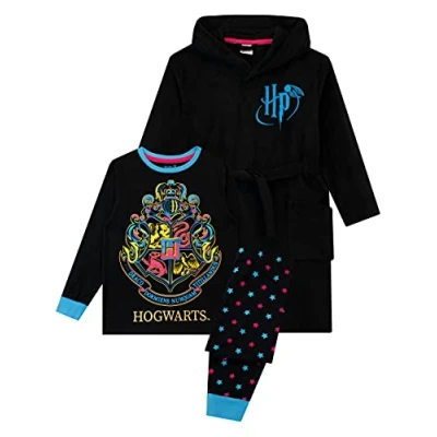 Imagen de Harry Potter Bata Pijamas para Niñas Hogwarts Negro 6 7 Años