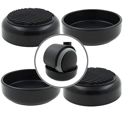 Imagen de 4X Tazas Posavasos de Ruedas Color Negro con Base Goma Antideslizante Protegen el Suelo y Evitan Que los Muebles se Muevan por Lifeswonderfu
