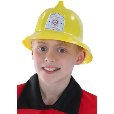 Imagen de Smiffys Casco de bombero, amarillo, con placa