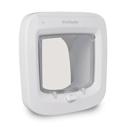 Imagen de PetSafe Gatera con Microchip, Puerta para Gatos, Entrada Selectiva, Acceso Automático, 4 Posiciones de Cierre, Mascotas microchip por RFID, Hasta 40 Programadas