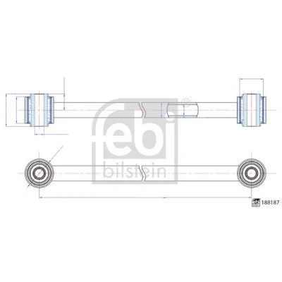 Imagen de FEBI BILSTEIN 188187 Travesaños/barras, suspensión ruedas Eje trasero izquierda, trasero, derecha con rodamientos goma MERCEDES BENZ: Clase ML