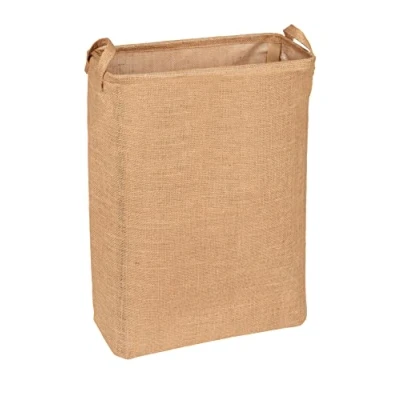 Imagen de WENKO cesto para la ropa sucia Juna rectangular, colada de 100 % yute guardar en el cuarto baño, cesta con dos asas, 18,5 x 55 40 cm, marrón