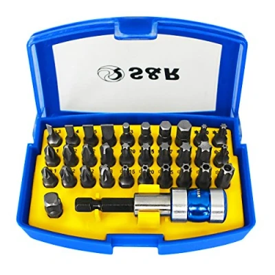 Imagen de S&amp;R Juego Puntas Atornillador Manual y Electrico Caja de 32 Bits con Punta Torx Adaptador Magnético