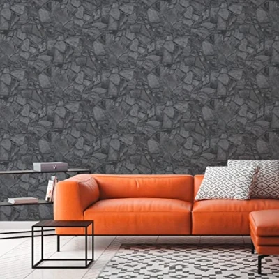 Imagen de A.S. Création Bricks &amp; Stones 389367 Papel pintado (10,05 m x 0,53 m), color negro