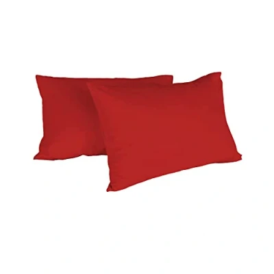 Imagen de Italian Bed Linen Pareja de Fundas Almohada MAX Color, Algodón, Rojo, 52 X 82 Cm, 2
