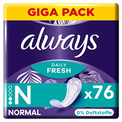 Imagen de Always Daily Fresh Salvaslips para mujer (76 compresas), sin fragancia