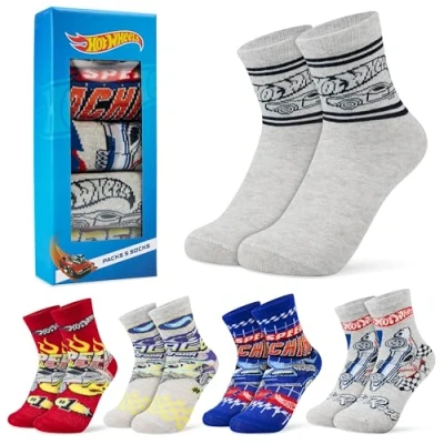 Imagen de Hot Wheels Transpirables Calcetines de Pantorrilla para Niño Pack 5 (Multi, 3 Años)
