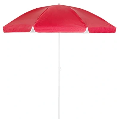 Imagen de Kingsleeve Sombrilla de Playa Jardín 200cm Parasol Patio Terraza Inclinable Ajustable Protección UV50+ Rojo