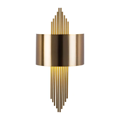 Imagen de Aplique arqueado Solaris 75 x 10 22 cm Metal dorado antiguo Menzzo