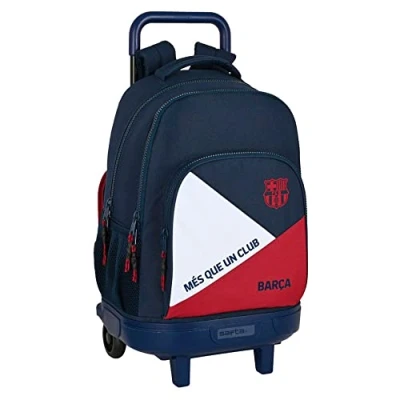 Imagen de Safta 612225918, Mochila Escolar con Carro Incluido y Espalda Acolchada de F.C. Barcelona Corporativa, 33 x 22 45 cm