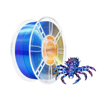 Imagen de iBOSS filamento PLA Plus para impresora 3D, + de 1,75 mm, seda tricolor, coextrusión brillante, impresión 3D 1 kg (2,2 libras) impresoras FDM,