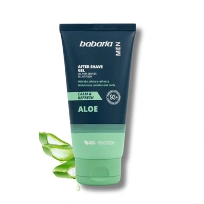 Imagen de Babaria Bálsamo After Shave con Aloe Vera Gel Refrescante y Calmante para Hombre 150 ml Cuidado Facial Post Afeitado