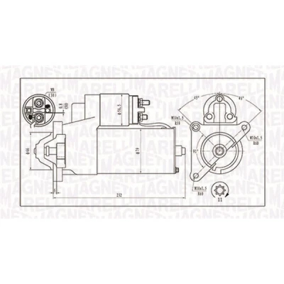 Imagen de MAGNETI MARELLI 063720373010 Motor de arranque 12 1,7 11 PEUGEOT: 206 Hatchback, 407 Berlina, Boxer Furgón