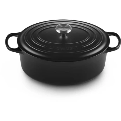 Imagen de Le Creuset Casserole Oval Signature Satin Black ø 29 cm / 4.7 Liter