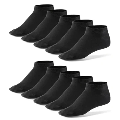 Imagen de Mat &amp; Vic’s Calcetines cortos, cómodo, OEKO TEX 100 35 36 37 38 39 40 41 42 43 44 45 46 47 48 49 50 (10 pares, negro, UK 6 8.5 / EU 42)