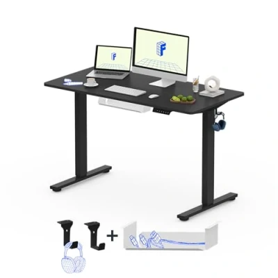 Imagen de FLEXISPOT 100X60cm Escritorio Elevable Eléctrico con Tablero Entero, Standing Desk, Mesa de 4 Opciones Memoria Inteligente para Oficina y Hogar(Negro)
