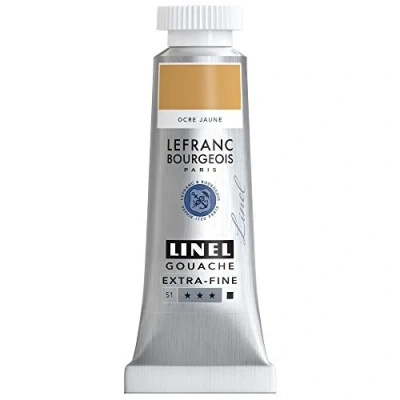 Imagen de Lefranc Bourgeois Linel Gouache Tubo extrafino, 14 ml, color OCRE amarillo