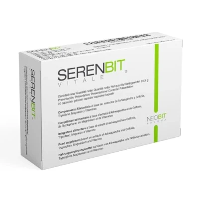 Imagen de SERENBIT Complemento alimenticio Para Reducir el Estres y La Ansiedad Relajante 30 Capsulas de ashwagandha capsulas, Triptofano con magnesio, extracto Grifonia, Magnesio Vitaminas B6 B12