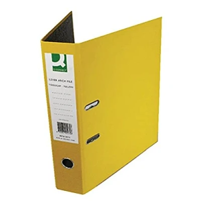 Imagen de Q Connect KF01471 Archivador de palanca, (tamaño folio, cartón), color amarillo