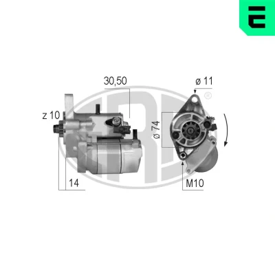 Imagen de ERA 220602A Motor de arranque 12V 1,4kW 10 30 50 74mm TOYOTA: Yaris I Hatchback
