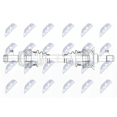 Imagen de NTY NPW BM 160 Árbol de Transmisión Eje trasero, derecha 815 automática con tuerca BMW: 5 Touring, Berlina, 6 Gran Coupe