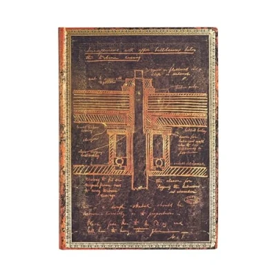 Imagen de Tesla, Sketch of a Turbine (Embellished Manuscripts Collection) Midi Lined Softcover Flexi Journal