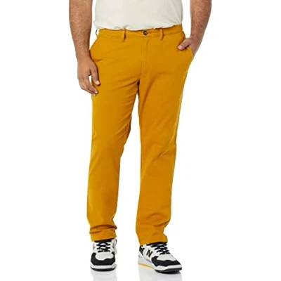 Imagen de Amazon Essentials Pantalones Chinos de Pitillo, Elásticos, Informales Hombre, Nuez Moscada, 33W / 28L