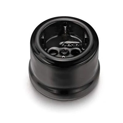 Imagen de Fontini 30 202 27 2 Base enchufe toma tierra lateral 16a 250v porcelana negro pack