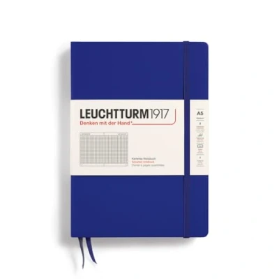 Imagen de LEUCHTTURM1917 369794 Libretas Medium (A5) 145 x 210 mm, Tapa Dura, 251 páginas numeradas, Ink, Cuadriculada