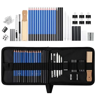 Imagen de Zekkai Lápices de Dibujo 42PCS Kit Madera Profesional para Artistas, Principiantes, Adultos y Niños