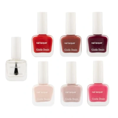 Imagen de GISÈLE DENIS Pack de 6 Lacas Uñas x 10 ml + Top Coat ml, Cobertura Perfecta, Efecto Brillante, Fácil Aplicar, Secado Rápido, Fórmula con Ingredientes Naturales y Respetuosa las