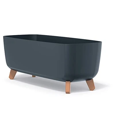 Imagen de Prosperplast Gracia Case Maceta Rectangular 24 x 58 23,5 cm para Interior y Exterior Macetero Resistente a la Intemperie con Inserto