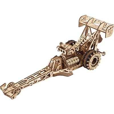 Imagen de UGEARS Dragster Car Model Kit Top Fuel Kits 3D Puzzle con potente motor de resorte Drag Racing Puzzles para autoensamblaje Wooden adultos y niños