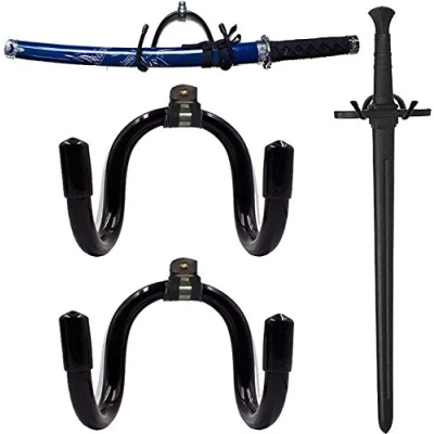 Imagen de Organizador de pared para espada, gancho almacenamiento, colección pared, soporte daga, hacha, llavero, etc. 2/PK— sin visualización vertical u horizontal
