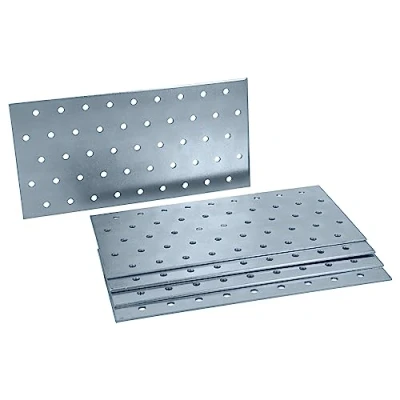 Imagen de HELPMATE 6 placas perforadas de 100 x 200 mm Conector plano galvanizado y azul pasivado madera con excelente protección contra la corrosión, estable duradero Fácil montaje