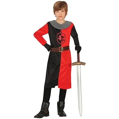 Imagen de FIESTAS GUIRCA Disfraz de Caballero Medieval Rojo Niño Guerrero Infantil 5 6 años