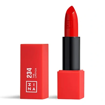 Imagen de 3INA MAKEUP The Lipstick 234 Rojo Claro Labial Cremoso Barra de Labios Mate con Vitamina E y Manteca Karité Alta Pigmentación Olor a Vainilla Vegan Cruelty Free
