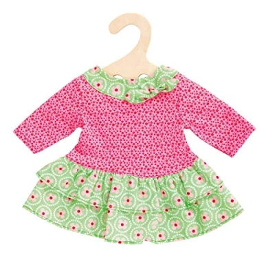 Imagen de Heless 1624 Vestido para muñecas en diseño Blumi con una mezcla de colores rosa y verde, talla 28 35 cm