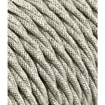 Imagen de cable textil para lámpara, de tela 3 hilos (3 x 1,50 mm²), color beige