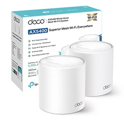 Imagen de TP Link Deco X60 (2 Pack) V3.2 WiFi Mesh AX5400 Mbps, Sistema 6, Cobertura hasta 500 m2, Fácil instalación, Control Parental, Compatible con Todos routers de Fibra