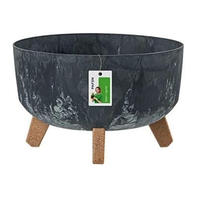 Imagen de Prosperplast DGRL300LE Maceta con Patas (17,5 x 28,5 cm de diámetro, Efecto hormigón), Color Antracita