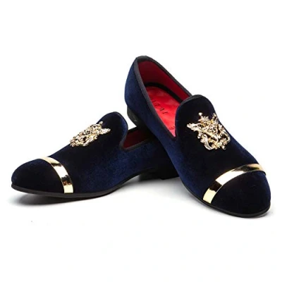 Imagen de JITAI Hombre Penny Slip On Cuero Forrado mocasín Hombres Zapatos Mocasines, Azul 02, 45 EU (12 UK)