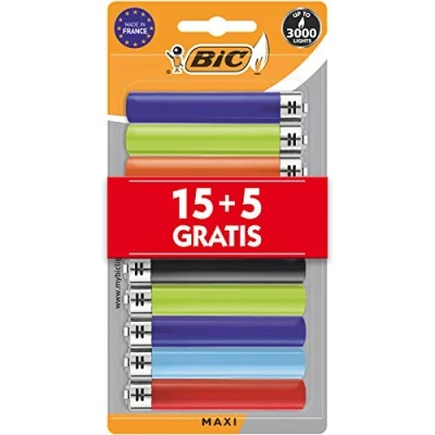 Imagen de Encendedores BIC Maxi colores surtidos. Pack de 20